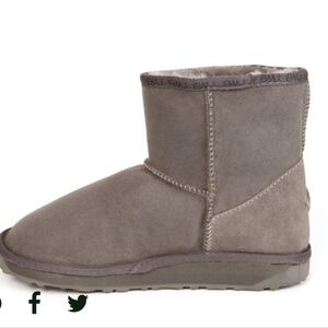 Emu Womens Stinger Mini Boots Charcoal  Gray Sz 6